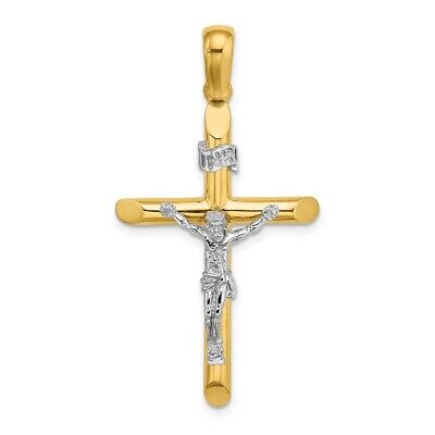 14k Crucifix Cross Religious Charm Necklace Pendant Fancy Inri Fine Jewelry