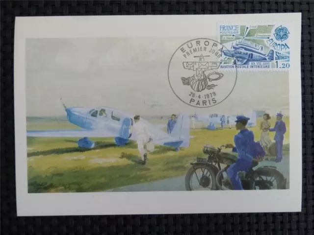 FRANCE MK 1979 EUROPA CEPT AVIACIÓN TARJETA MÁXIMA TARJETA MC CM c3420