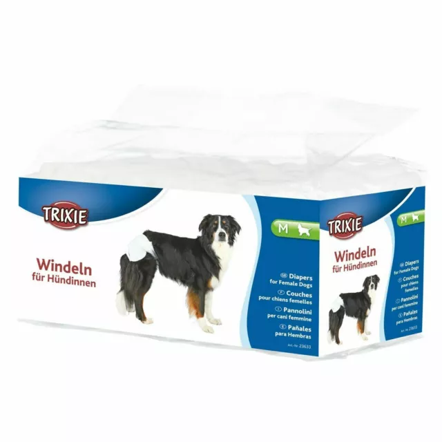 Trixie Female Dog Diapers/Disposable Incontinence Nappies - M, 32-48cm - 12 Pack