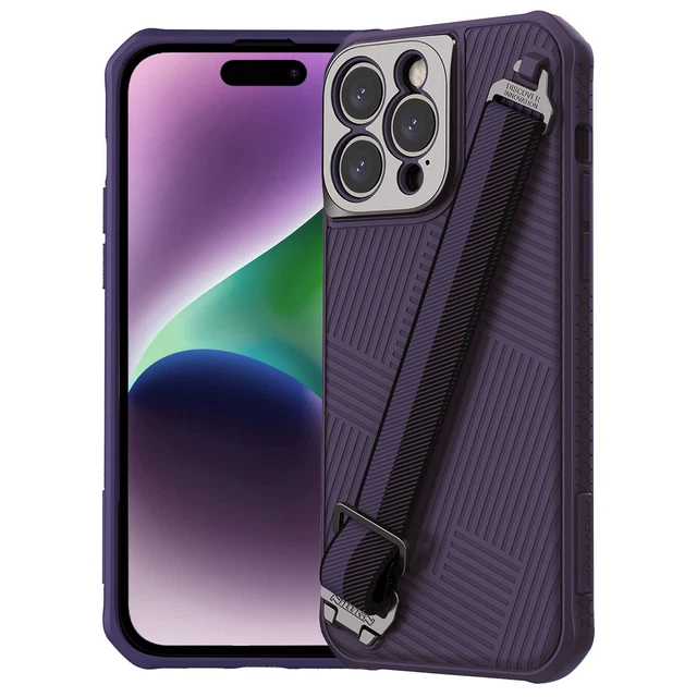Nillkin Strap MagSafe Case Camera Cover for Apple iPhone 14 Pro Max, Dark Purple