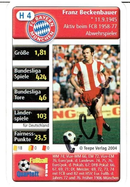 Franz Beckenbauer  Original Spielkarte 2004 Bayern Mü. mit orig.Unterschrift