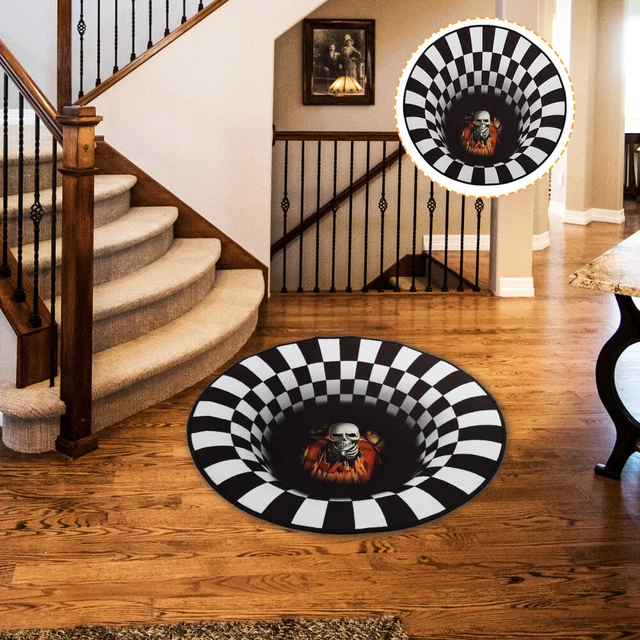 Tappetino 3 D piedi 3D illusione tappeto nero decorazione casa