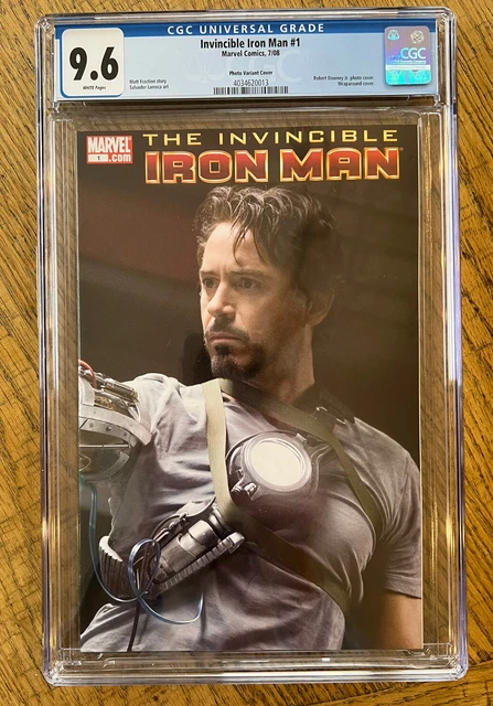Invincible Iron Man #1 CGC 9.6 Robert Downey Jr Photo Variant MCU Disney+ RARE
