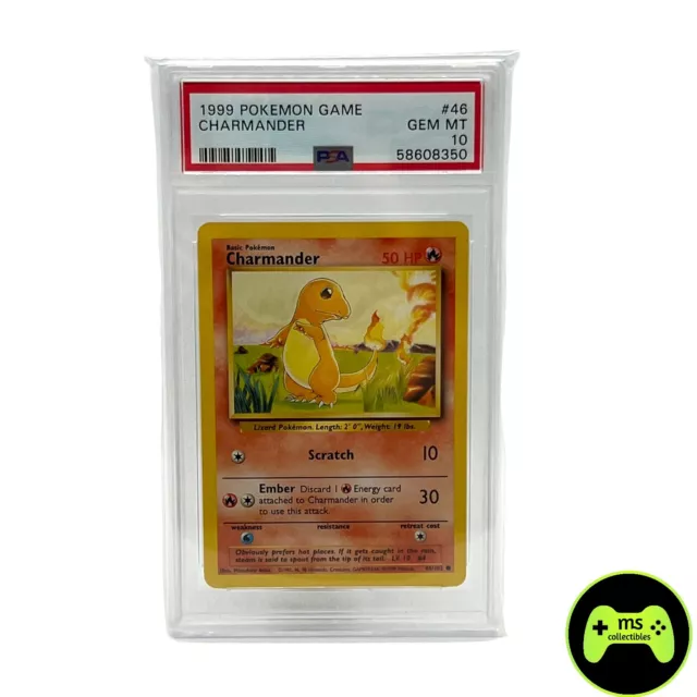 Pokemon Karte Charmander #46 1999 Base Set English PSA 10 Gem MINT 350