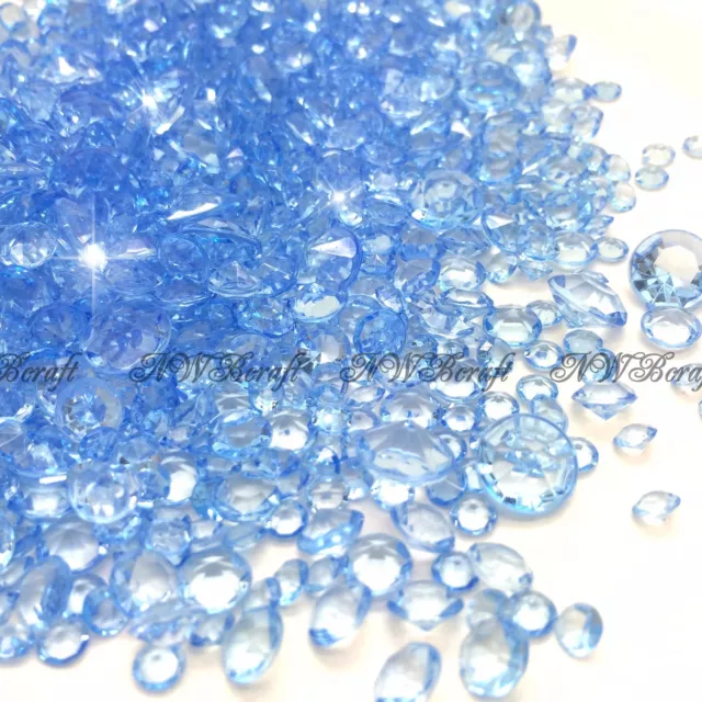 Baby Blue Mixed Sizes Scatter Diamonds Wedding Party Table Confetti Crystal