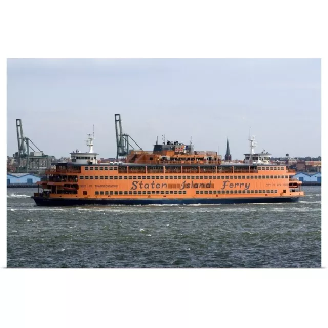 Staten Island Ferry in the harbor at New Poster Art Print, Ships & Boats Home