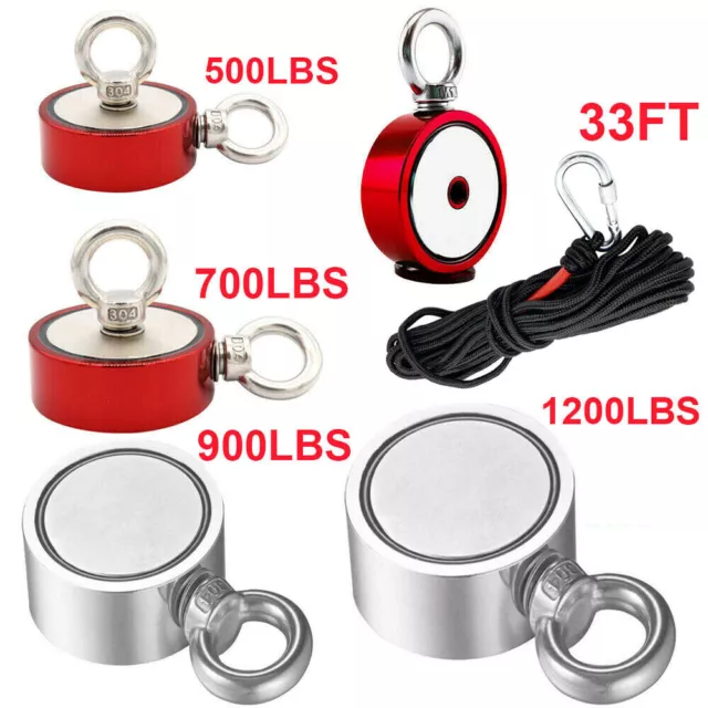 FISHING MAGNET KIT Up to 1800 Lbs Pull Force Strong Neodymium + Rope +  Carabiner $27.49 - PicClick