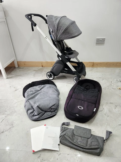 Bugaboo Ant Black & Grey Melange Puchchair Unisex holiday Pram 🌞