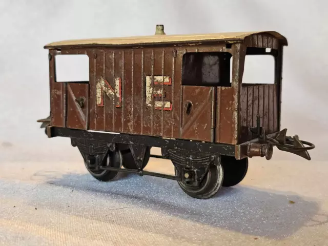 Hornby Serie O Spur Vorkriegs-Nr. 1 Bremswagen doppelseitig GN braun Karosserie