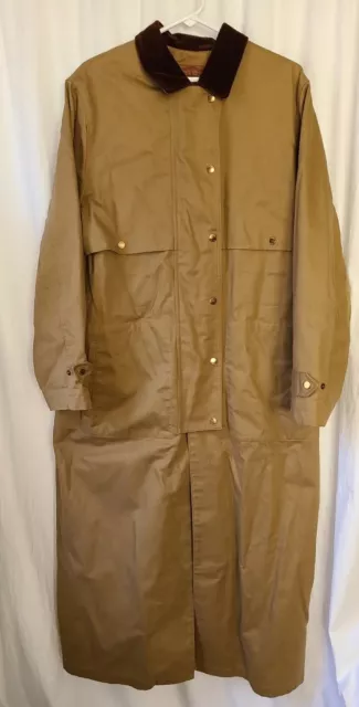 Ralph Lauren Long Canvas Duster Barn Chore Trench Coat Mens Size Large