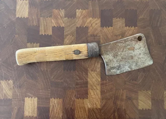 Vintage Primitive Hand Forged Meat Cleaver / Butcher Knife / Cleaver Knife 1927