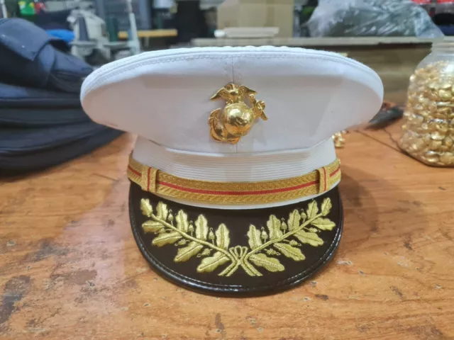 Vietnam Era USMC Officer's Visor Service Cap or Hat w/EGA Device