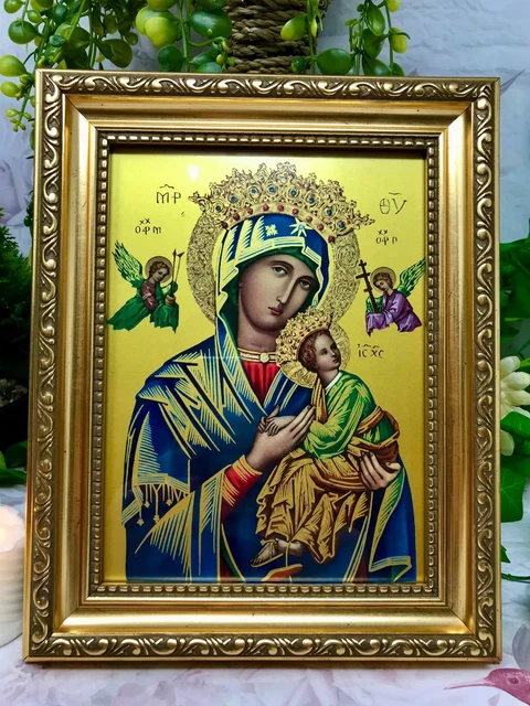 FRAMED PICTURE OUR Lady of Perpetual Help Virgin Mary Christianity ...