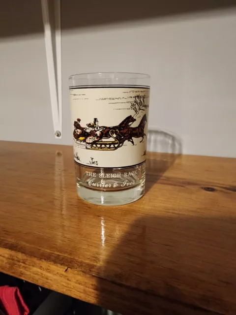 Vintage Currier and Ives Arby's Collector's Series Glass The Sleigh Race