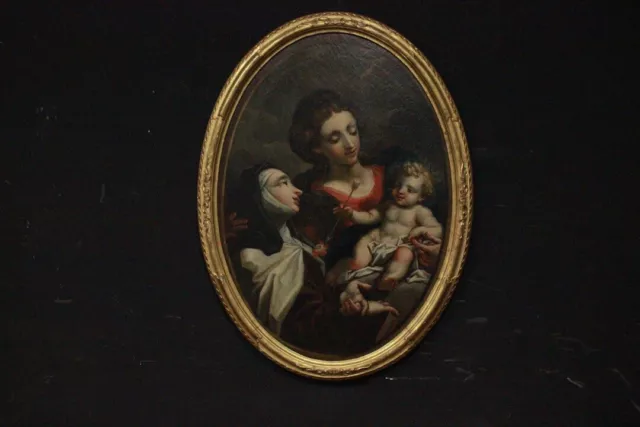 Dipinto / quadro antico / Madonna /Santa Rita /cerchia del Pittoni /olio su tela