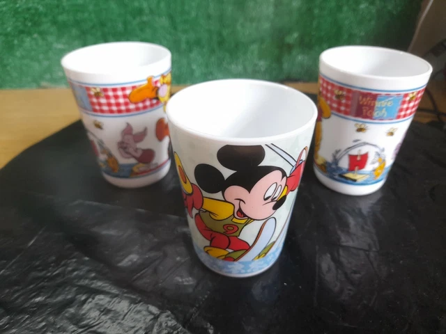 VINTAGE DISNEY CERAMIC BEAKERS x3