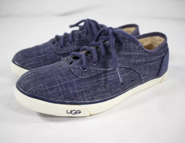 UGG HALLY CANVAS Low Top Sneaker Shoes S/N 1002640 Blue Women's 7 $29. ...