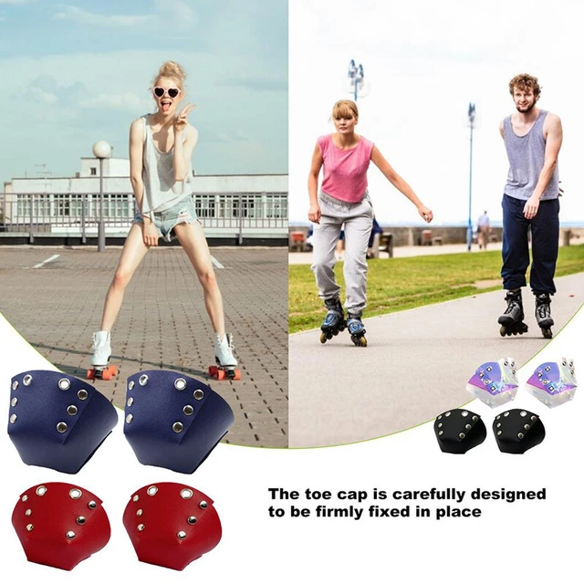 1 PAIR ROLLER Skate Toe Caps Leather Roller Skating Protectors Skate