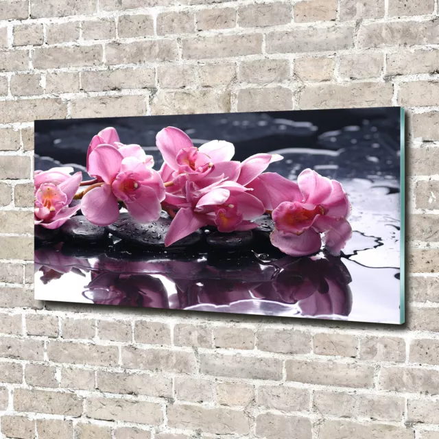 La Pared Decoración Hogar Imagen Vidrio Templado Moderna 140x70 Orquídea rosa