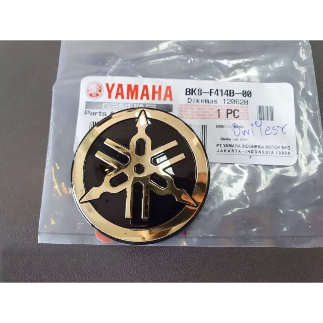 Gold 3DLogo For Yamaha Genuine Sticker Decal Emblem Tuning Fork Badge 25 45 50mm 3
