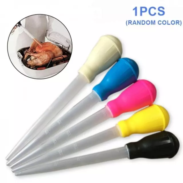 Turkey Baster Meat BBQ Pump Pipe Food Basting Measuring Heat Resista HOT J4T5