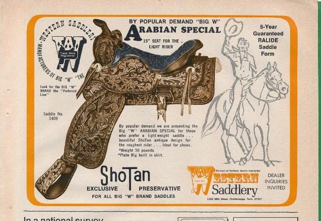 Magazine Ad - 1970 - Western Saddlery, Chattanooga, TN - Arabian Special