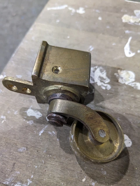 Vintage brass castors x 3, Reproduction claw castors for tripod table, salvaged