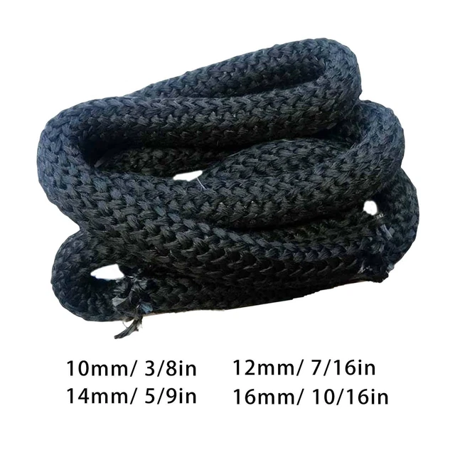 10/12/14/16 mm Junta de horno de madera Cordón de sellado de chimenea Cordón de sellado negro