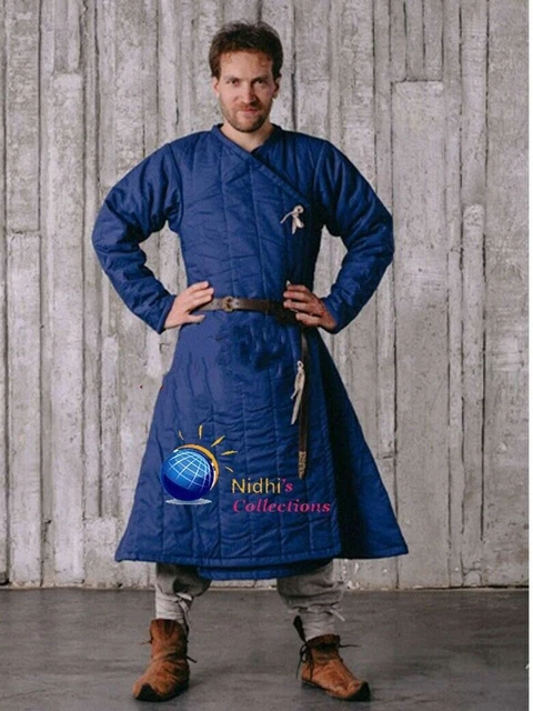 Gambison médiéval Costumes rembourrés épais Veste robe manteau Aketon Armor...