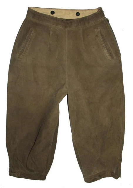Donne- Kniebund- Pantaloni IN Pelle/Pantaloni Folcloristici Cuoio Oliva Circa