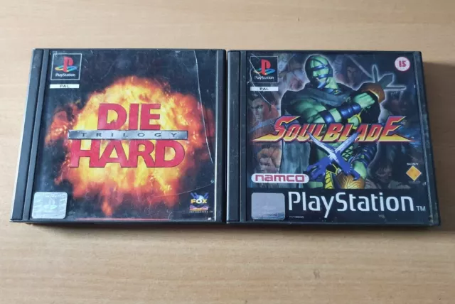 DIE HARD & SOULBLADE. PS1 Game bundle. (Sony PlayStation 1, PAL) With manuals.