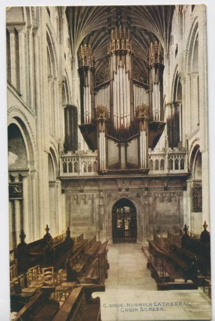 Norwich Cathedral Choir Screen Vintage Postcard G14