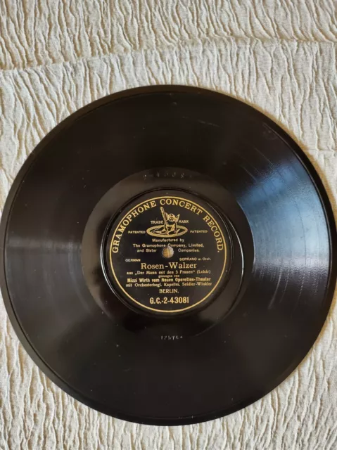 Gramophone/Gramofono Record Berliner 1906 Rosen Walzer/Entrée Des Hans