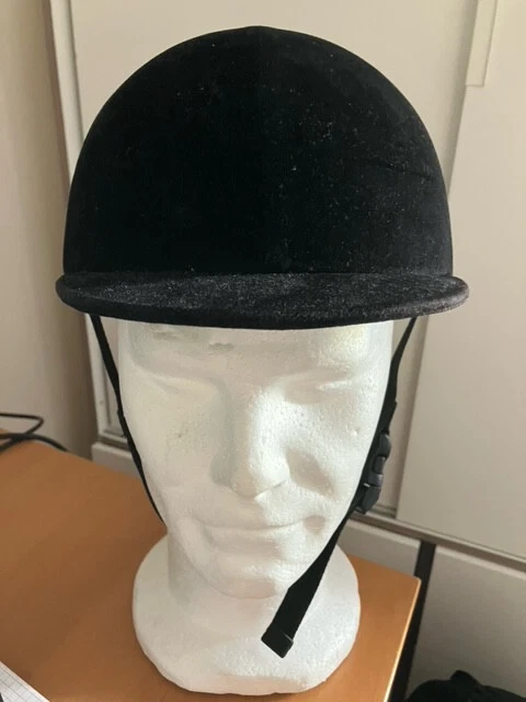 Bombe Cavalier Velours Noir FAVORY Taille 7/57 Cm - Très Bon État