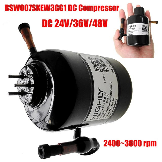 BSW007SKEW3GG1 DC24V-48V R134a Refrigeration Inverter Compressor 2400-3600rpm DW