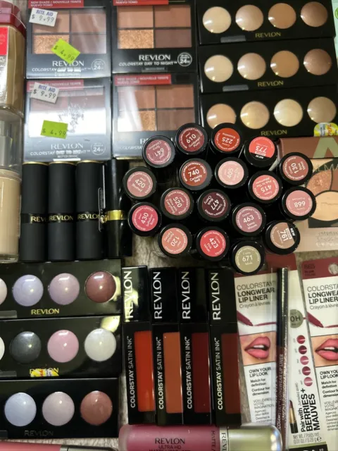 50 PC Maybelline Rimmel Wet Wild Revlon Almay L’Oreal Mixed Makeup Lot - New