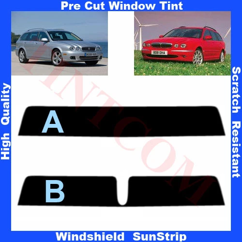 Pre Cut Window Tint Sunstrip for Jaguar X Type 5Doors Estate 2003-2010 Any Shade