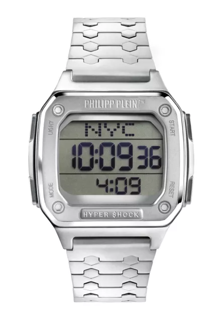 Philipp Plein Silver Unisexs Digital Watch Hyper $hock PWHAA0521