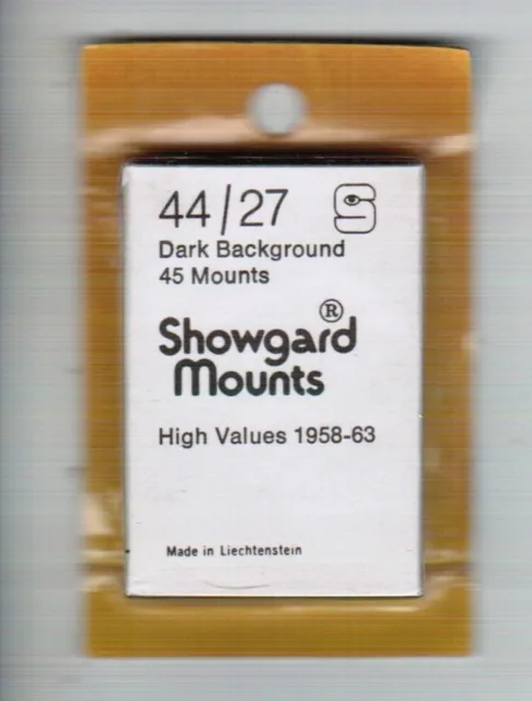 Showgard Black Stamp Mounts 44mm x 27mm Cut to Size New. POST FREE