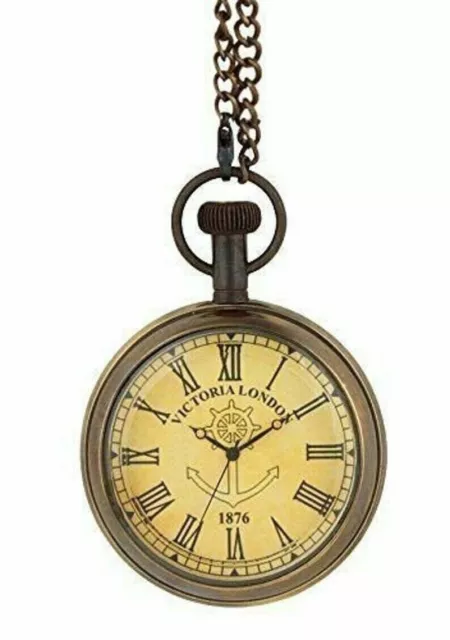 Marine Brass Pocket Watch Chain Nautical Maritime Brass Nautical Clock for gift