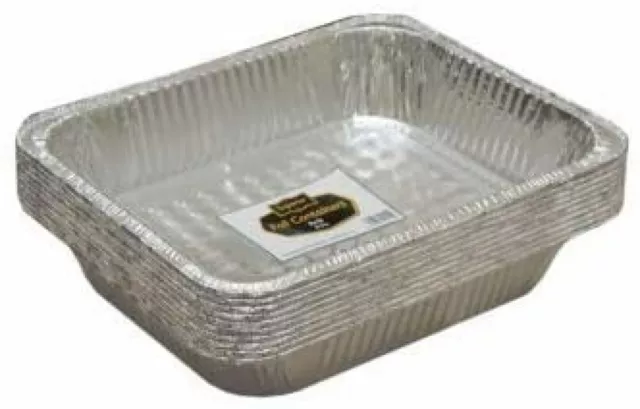 Large Disposable Aluminium Foil Trays Baking Roasting Cooking 32x26cm Pack of 10