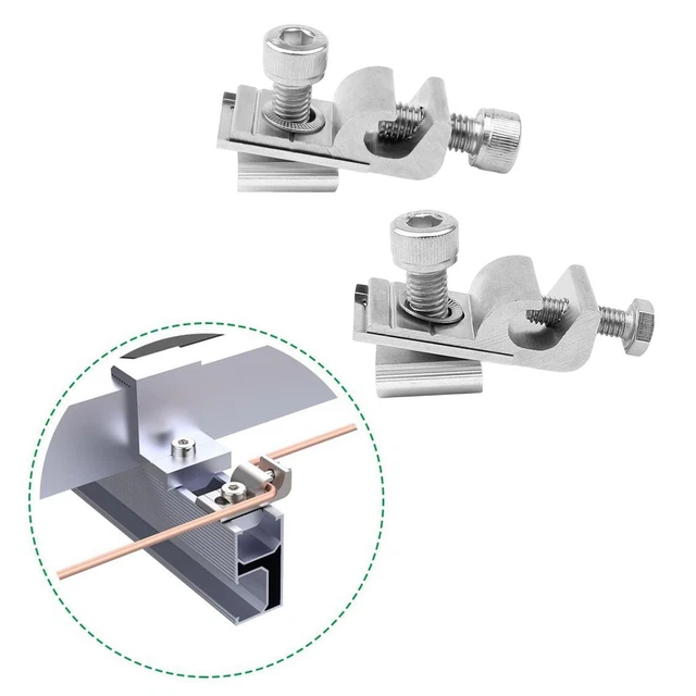 SOLAR PANEL GROUNDING Lugs Solar Mounting System Grounding Clip Wiring