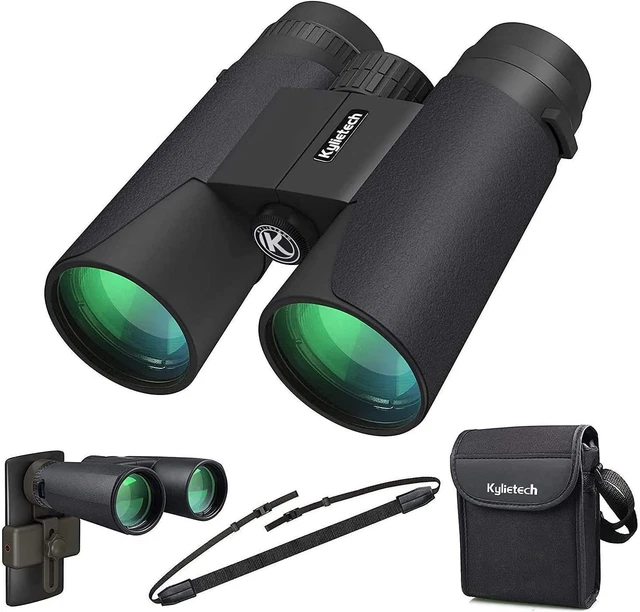 Binoculares de alta potencia, binoculares Kylietech 12x42 para adultos con prisma BAK4, FMC