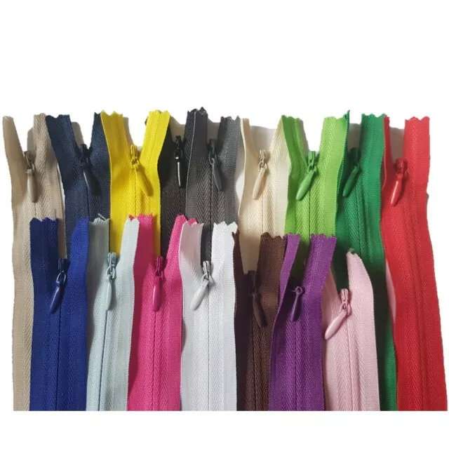 ZIPS, zippers Material SIZE 28 40 45 50 60 cm, Invisible Concealed Zip