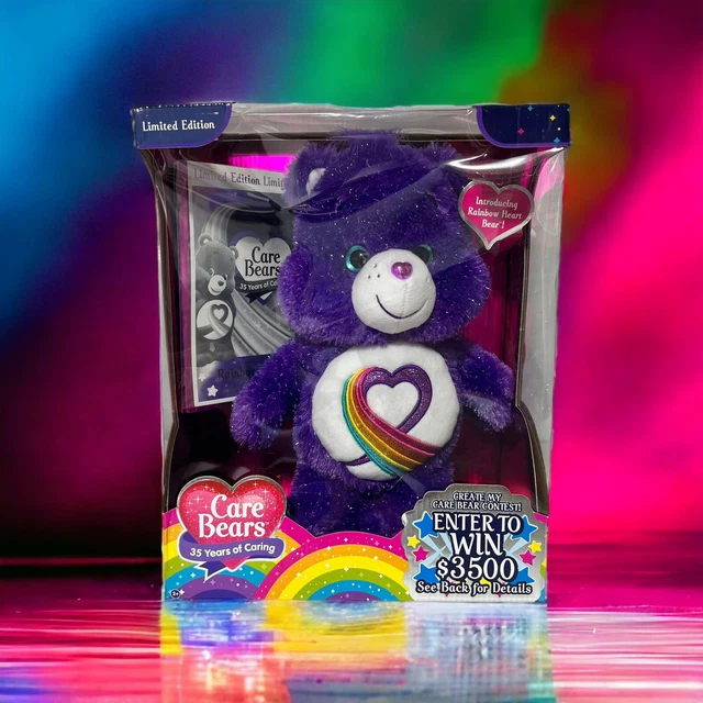 CARE BEARS RAINBOW Heart Purple Limited Edition 2017 35th Anniversary £