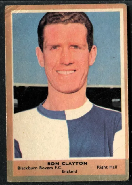 A&BC Gum,FOOTBALLERS,Football Quiz,1964, Ron Clayton, Blackburn Rovers, #4