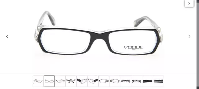 NEU Vogue VO 2691 1688 TOP SCHWARZ AUF TRANSPARENTE GLITZERBRILLE 49-16-130 mm 3