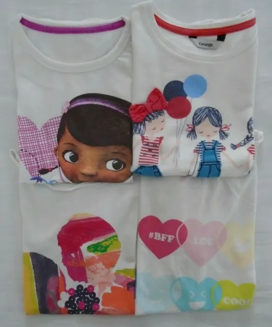 Nutmeg/Matalan/George and DocMcStuffin Girl's Tops/T-Shirts x4 (3-5 Years)