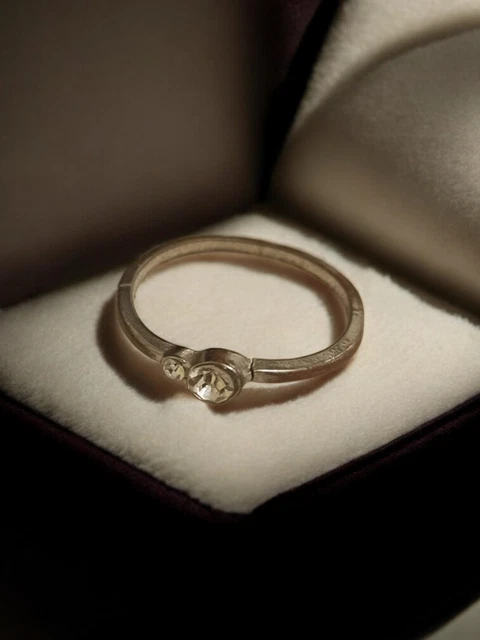 Bague Fantaisie Vintage Créateur - Taille 56 - Argenté - Occasion Bon État
