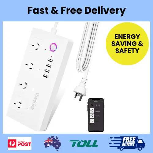 Wifi Smart Power Strip,  Power Board with 4 Outlets and 4 USB Charging Ports,